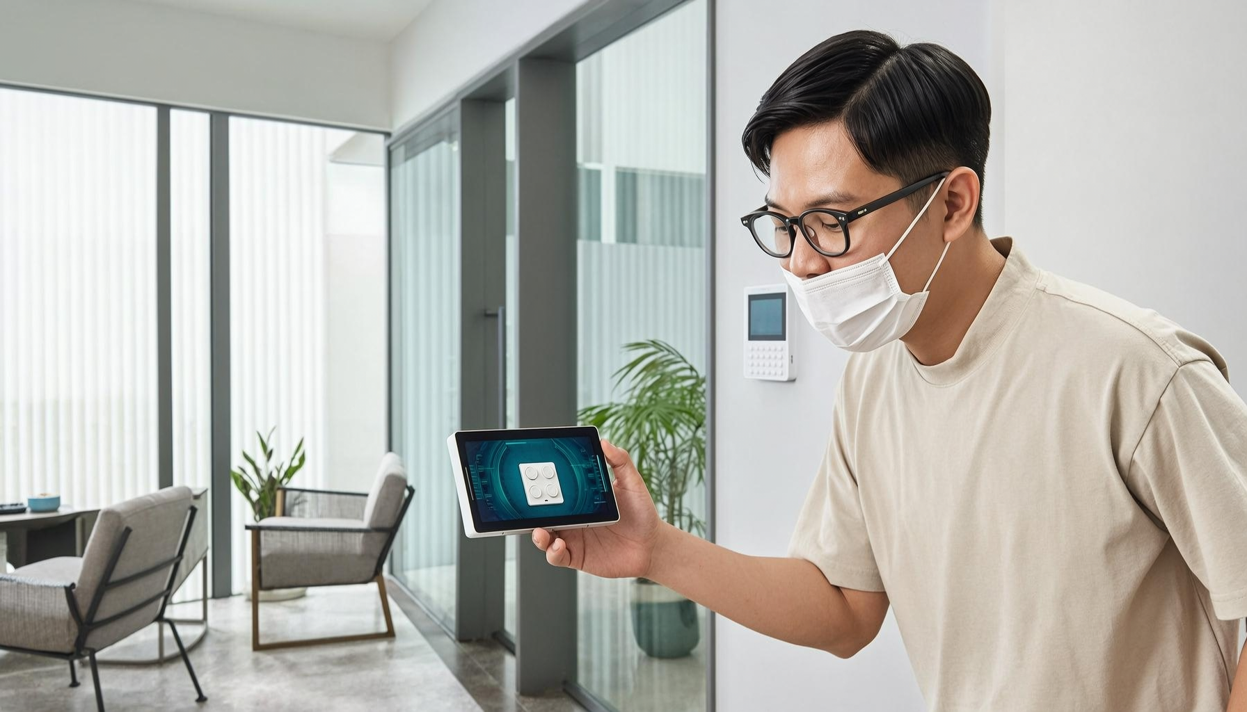 Bảng điều khiển và thiết bị KNX trong nhà thông minh